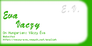 eva vaczy business card