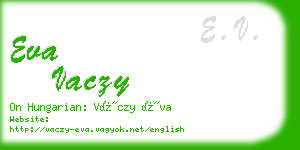 eva vaczy business card